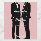 Elegante moderne Homosexuelle Hochzeit Weinetikett (Einzelnes Label)
