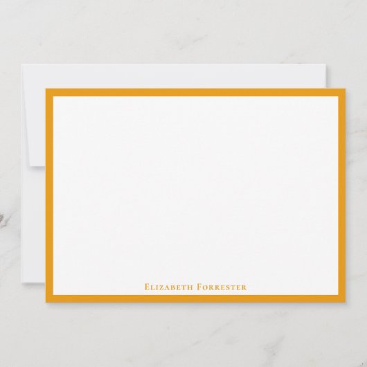Elegante moderne Honey Border Flat Note Card Mitteilungskarte (Vorderseite)