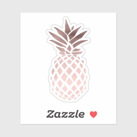 Elegante moderne hübsche Ananas mit gürteliger Ros Aufkleber (Blatt)