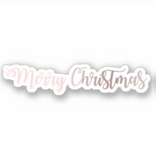 Elegante moderne hübsche Rose Gold Frohe Weihnacht Aufkleber