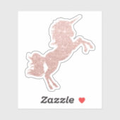 Elegante moderne hübsche Rose Gold Glitzer Einhorn Aufkleber (Blatt)