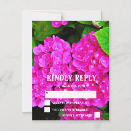 Elegante Moderne Hydrangea Botanische Hochzeit mit RSVP Karte