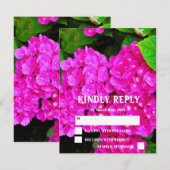 Elegante Moderne Hydrangea Botanische Hochzeit mit RSVP Karte (Vorne/Hinten)