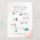Elegante moderne Icons Hochzeitsablauf Programm (Vorderseite)