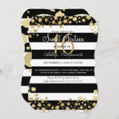 Elegante moderne Imitat-GoldSpritzer und -streifen Einladung (Vorne/Hinten)