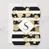 Elegante moderne Imitat-GoldSpritzer und -streifen Einladung (Rückseite)