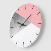elegante moderne Imitat silber rot rosa geometrisc Große Wanduhr (Winkel)