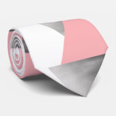 elegante moderne Imitat silber rot rosa geometrisc Krawatte (Gerollt)