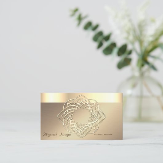 Elegante, moderne,Imitate Gold Border Visitenkarte (Stehend Vorderseite)