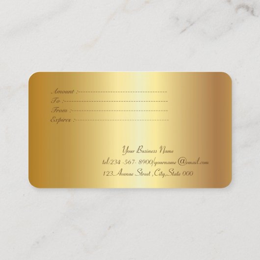 Elegante Moderne Imitate Gold Confetti Rabattkarte (Rückseite)