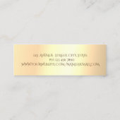 Elegante Moderne , Imitate Gold, Lederlook Mini Visitenkarte (Rückseite)