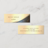 Elegante Moderne , Imitate Gold, Lederlook Mini Visitenkarte (Vorne/Hinten)