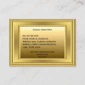Elegante Moderne Imitate Gold Metal Minimalistisch Visitenkarte (Rückseite)