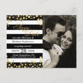 Elegante Moderne Imitate Gold Spritzer und Streife Ankündigungspostkarte