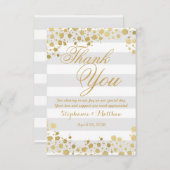 Elegante Moderne Imitate Gold Spritzer und Streife Dankeskarte (Vorne/Hinten)