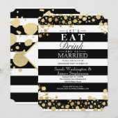 Elegante Moderne Imitate Gold Spritzer und Streife Einladung (Vorne/Hinten)