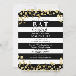 Elegante Moderne Imitate Gold Spritzer und Streife Einladung