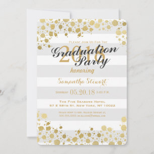 Elegante Moderne Imitate Gold Spritzer und Streife Einladung