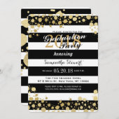 Elegante Moderne Imitate Gold Spritzer und Streife Einladung (Vorne/Hinten)