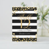 Elegante Moderne Imitate Gold Spritzer und Streife Einladung (Stehend Vorderseite)