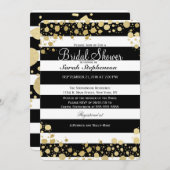 Elegante Moderne Imitate Gold Spritzer und Streife Einladung (Vorne/Hinten)