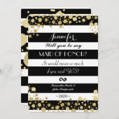 Elegante Moderne Imitate Gold Spritzer und Streife Einladung (Vorne/Hinten)