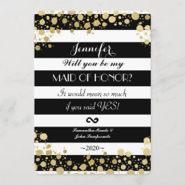 Elegante Moderne Imitate Gold Spritzer und Streife Einladung