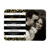 Elegante Moderne Imitate Gold Spritzer und Streife Magnet (Horizontal)