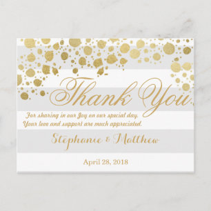 Elegante Moderne Imitate Gold Spritzer und Streife Postkarte
