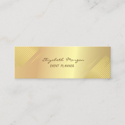 Elegante Moderne,Imitate Gold,Streifen Mini Visitenkarte (Vorderseite)