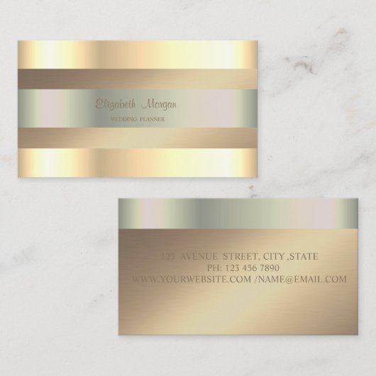 Elegante, moderne,Imitate Gold Streifen Visitenkarte (Vorne/Hinten)