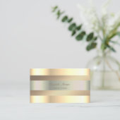 Elegante, moderne,Imitate Gold Streifen Visitenkarte (Stehend Vorderseite)