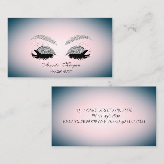 Elegante Moderne Imitate mit Beruflichem Glitzer L Visitenkarte (Vorne/Hinten)