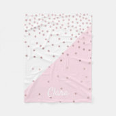 Elegante moderne Imitate Rose Gold Glitzer Konfett Fleecedecke (Vorderseite)