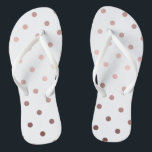 elegante, moderne Imitate Rose Goldpolka Punkte Badesandalen<br><div class="desc">Elegantes und modernes Polka dots Design.</div>