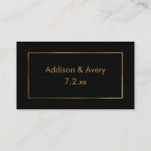 Elegante moderne Imitats Gold auf Black Danke einf Begleitkarte (Rückseite)