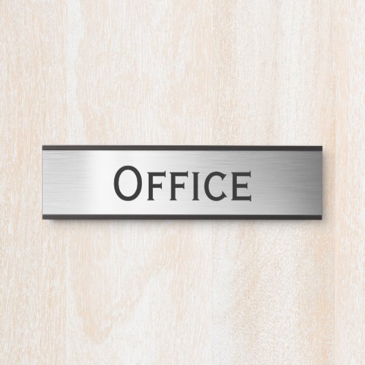 Elegante moderne Imitats Silver Custom Office Türschild (Vorderseite )