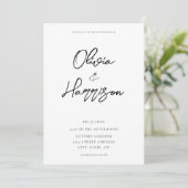 Elegante Moderne in einem Budget Hochzeit Einladung (Stehend Vorderseite)