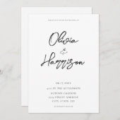 Elegante Moderne in einem Budget Hochzeit Einladung (Vorne/Hinten)