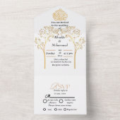 Elegante, moderne islamische Hochzeit Alles in all All In One Einladung (Innen Boden)