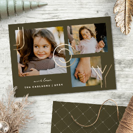 Elegante Moderne Joy Collage Foto Holiday Card Feiertagskarte
