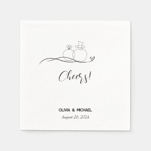 Elegante moderne jubelnde Schrift minimalistisch Serviette (Vorderseite)