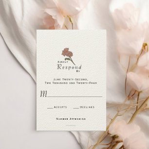 Elegante moderne Jugendstil-Blumen-Hochzeit RSVP Karte
