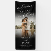Elegante moderne Kalligrafie Begrüßung Foto Hochze Banner (Vertikal)