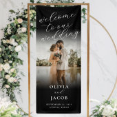 Elegante moderne Kalligrafie Begrüßung Foto Hochze Banner