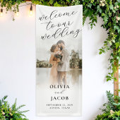 Elegante moderne Kalligrafie Begrüßung Foto Hochze Banner