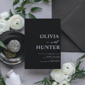 Elegante moderne Kalligrafie Black Wedding Einladung