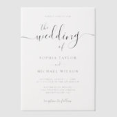 Elegante moderne Kalligrafie Black Wedding Pergament Einladungen (Vorderseite)