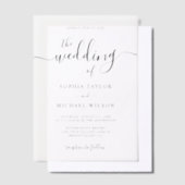 Elegante moderne Kalligrafie Black Wedding Pergament Einladungen (Versetzt)