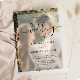 Elegante moderne Kalligrafie Black Wedding Pergament Einladungen